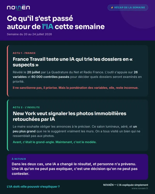 News IA, semaine du 20 juillet 2026