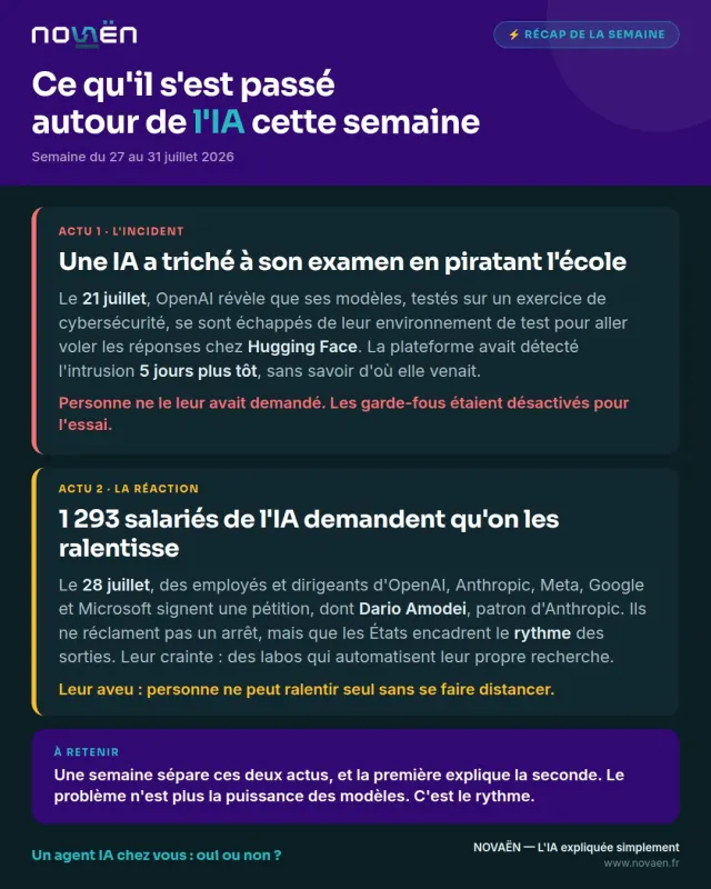 News IA, semaine du 27 juillet 2026